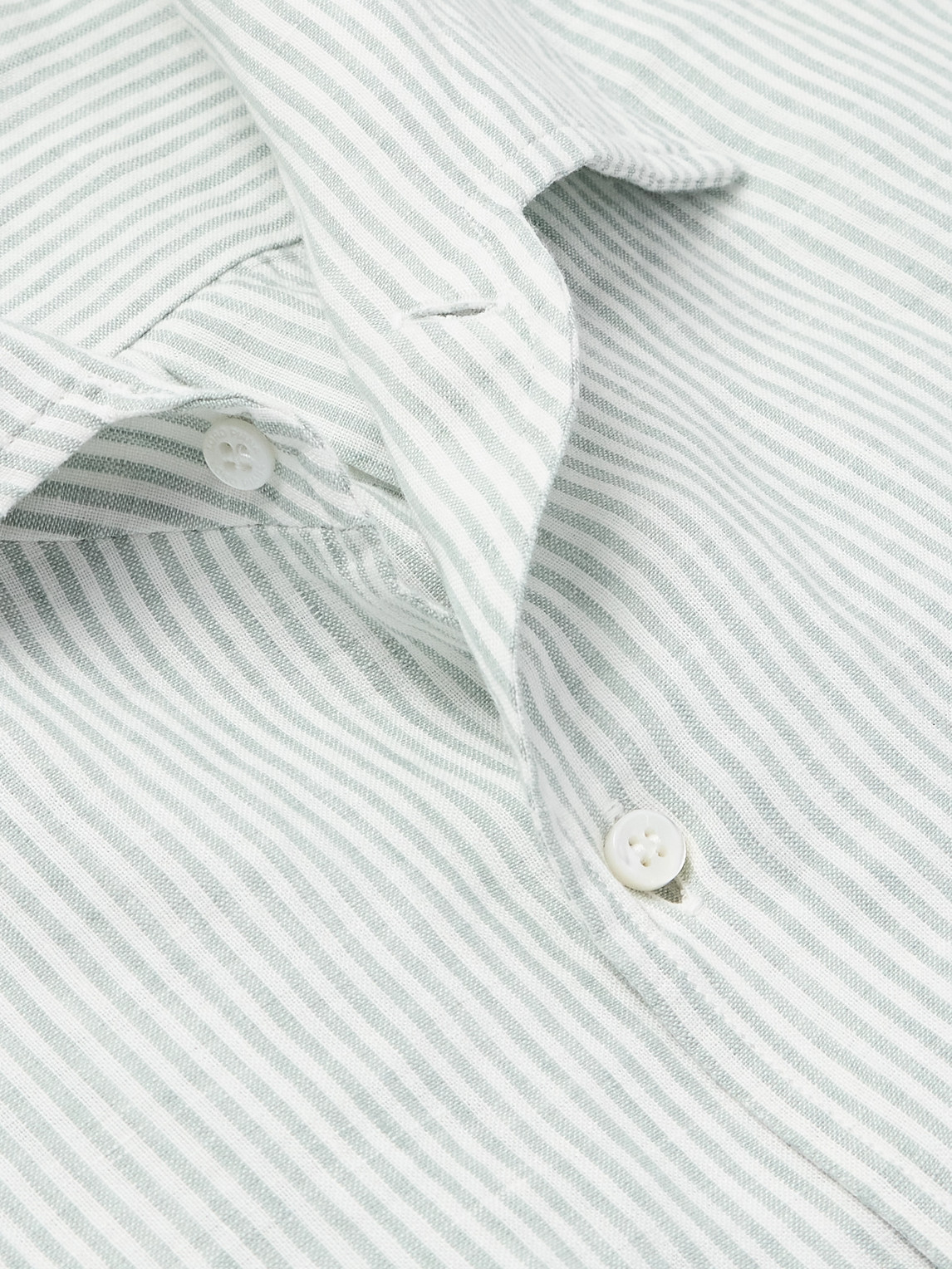 Loro Piana Raffaele Striped Linen Shirt In Green