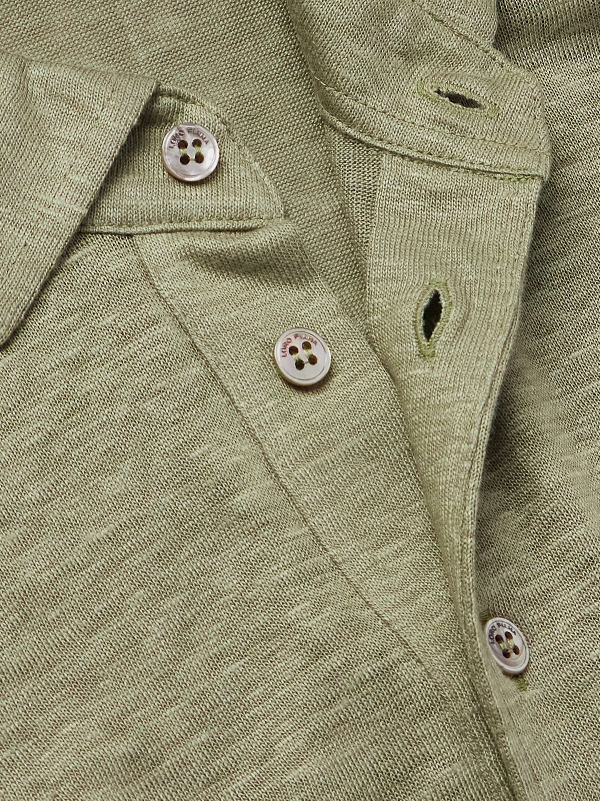 LORO PIANA 리넨 저지 폴로 셔츠