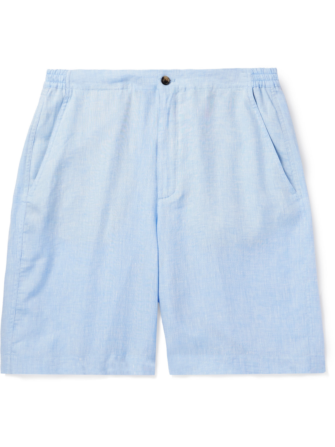 Loro Piana Straight-leg Linen Shorts In Blue