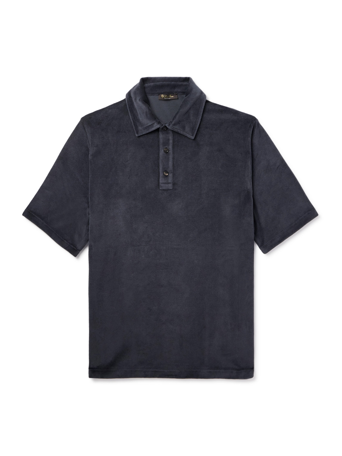 Loro Piana Cotton And Silk-blend Velour Polo Shirt