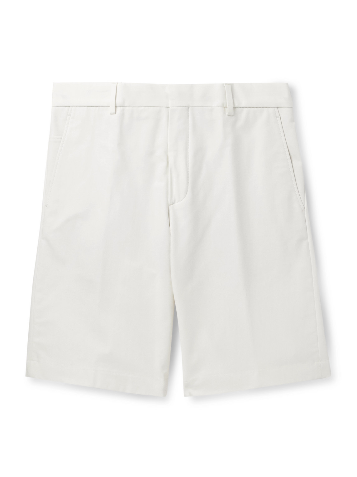 Loro Piana Jarno Straight-leg Stretch-cotton Bermuda Shorts In White