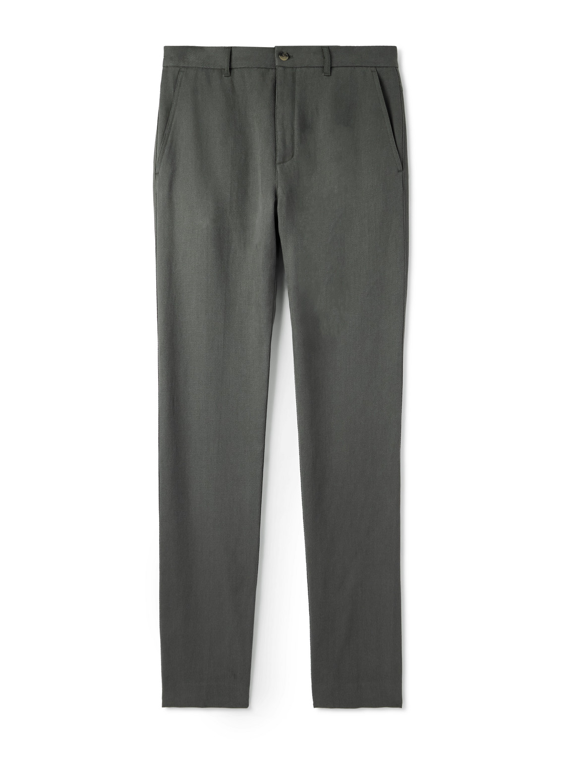 Loro Piana Harper Straight-leg Linen-twill Trousers In Gray
