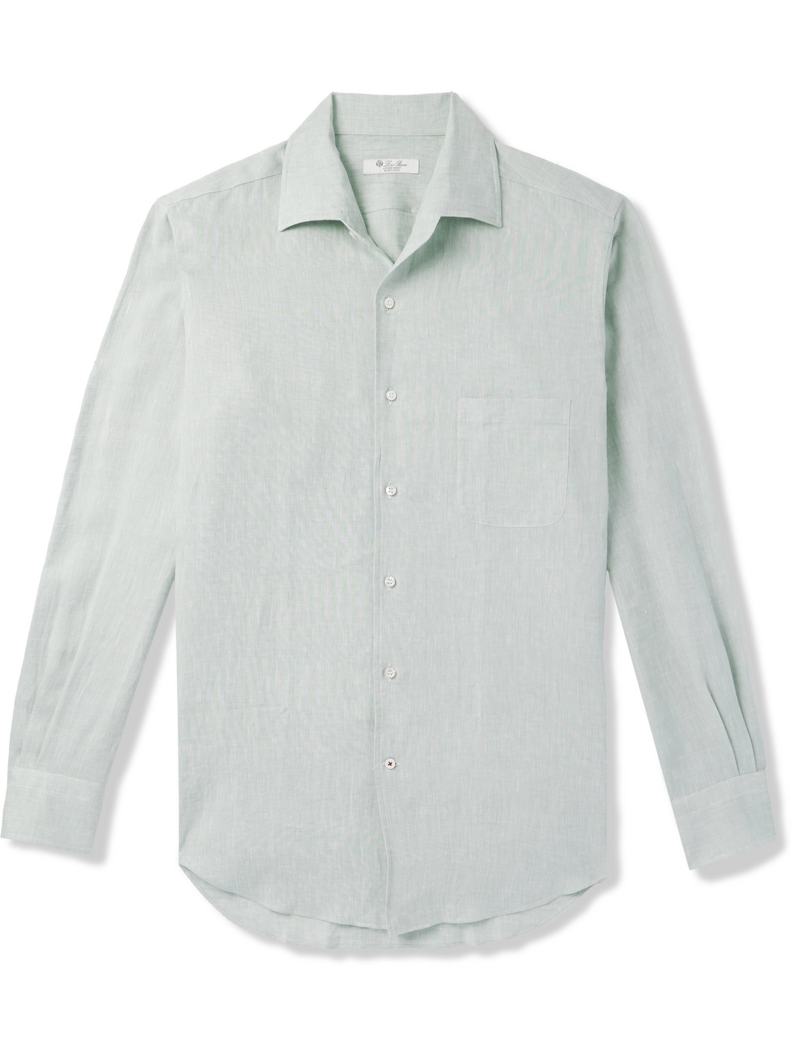 Loro Piana André Arizona Linen Shirt In Blue