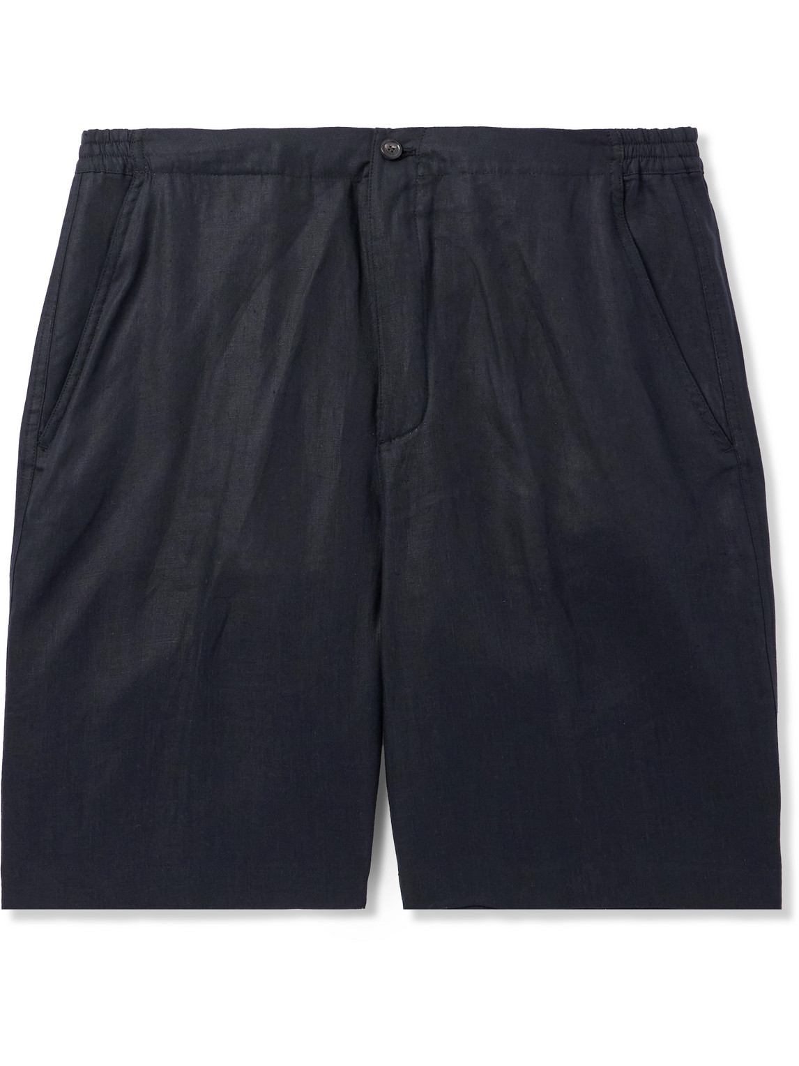 Loro Piana Straight-leg Linen Shorts In Blue