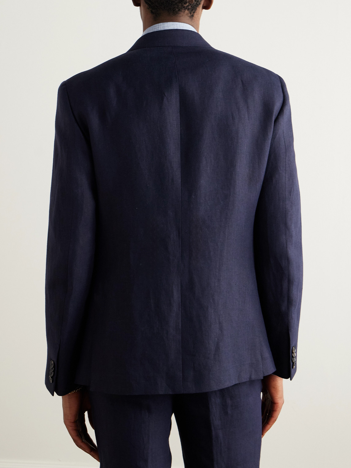 Loro Piana Torino Linen Suit Jacket In Blue