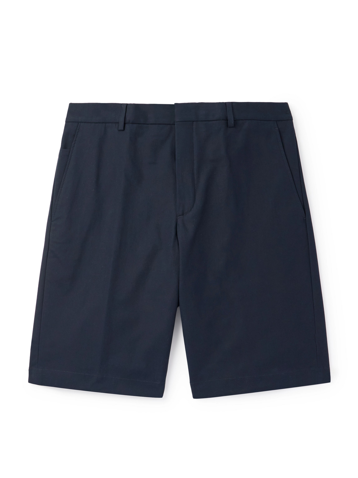 Loro Piana Jarno Straight-leg Stretch-cotton Bermuda Shorts In Blue