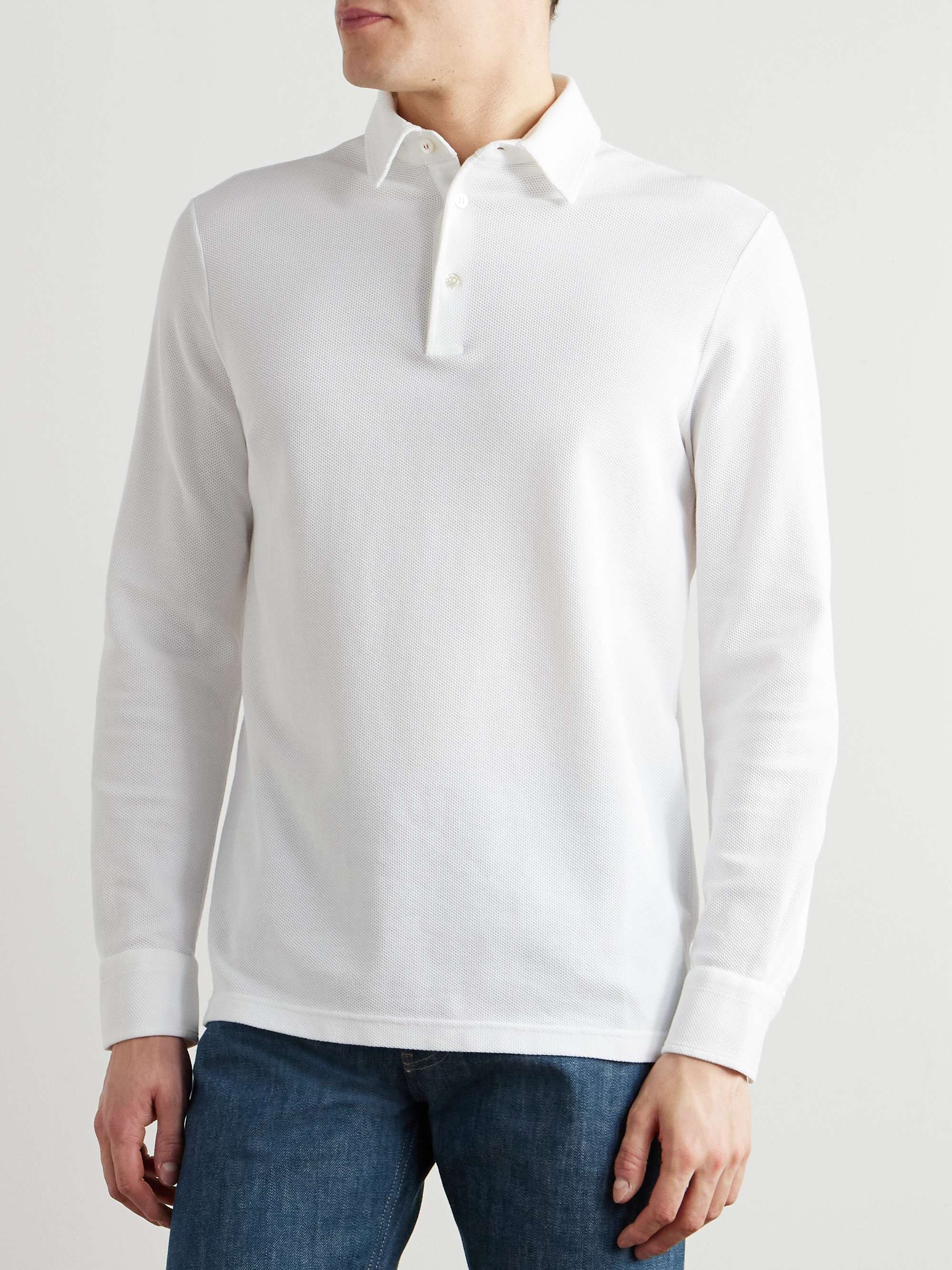 LORO PIANA Cotton-Piqué Polo Shirt