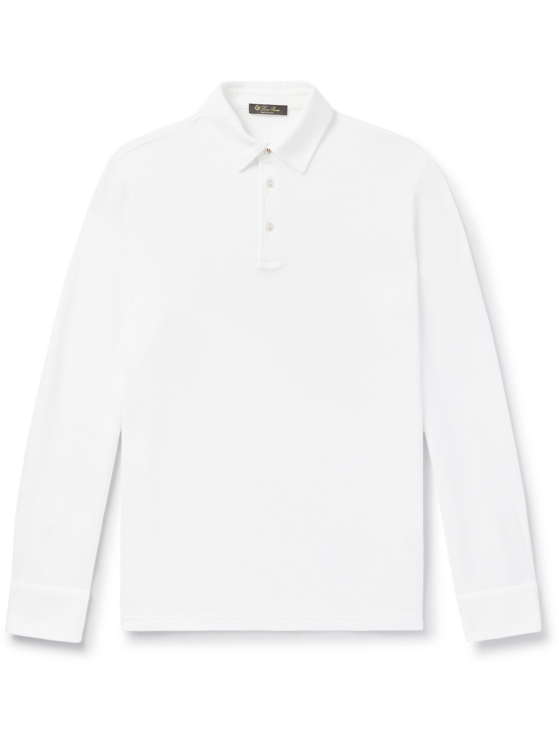 Loro Piana Cotton-piqué Polo Shirt In White