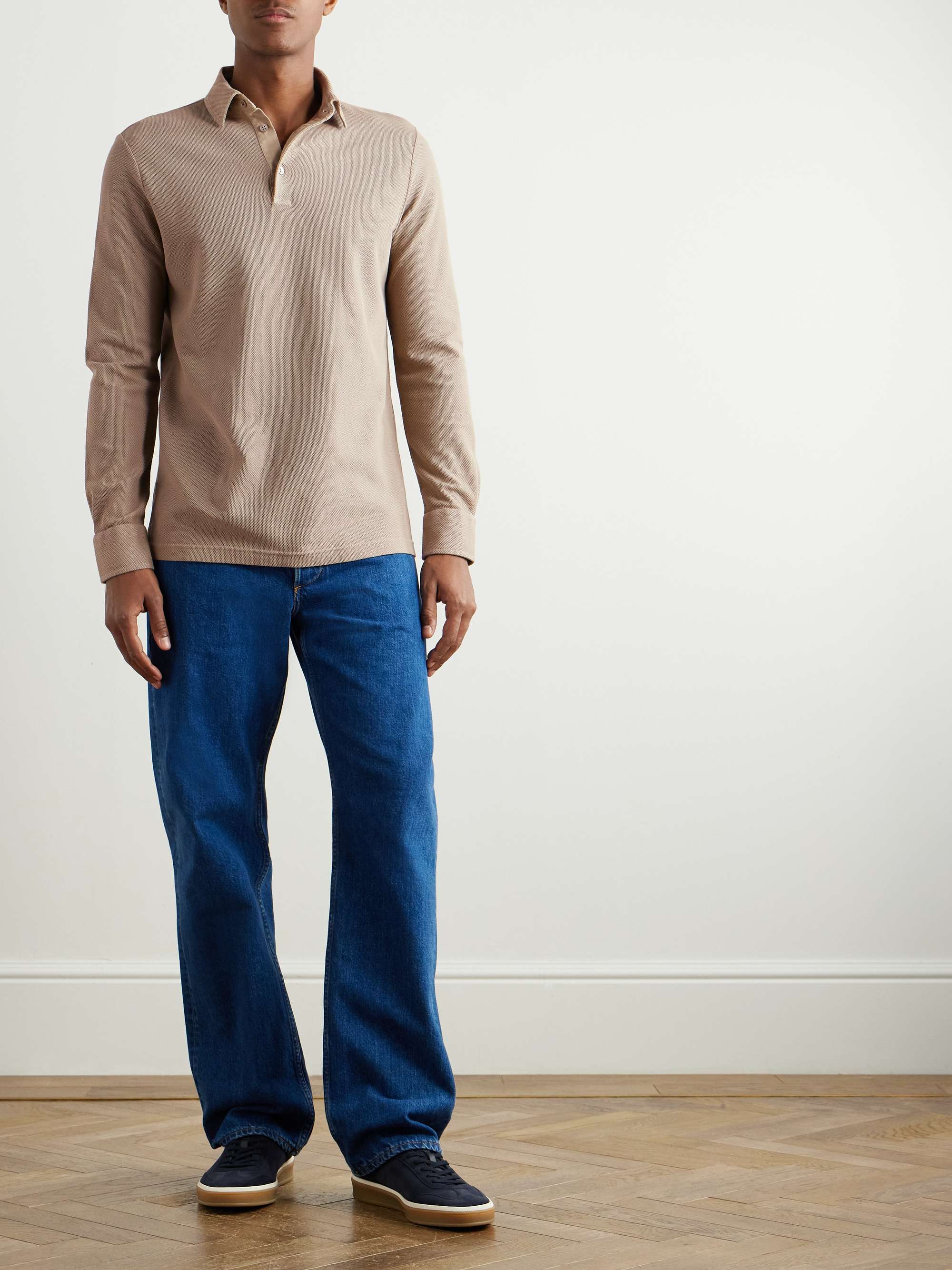 LORO PIANA Cotton-Piqué Polo Shirt