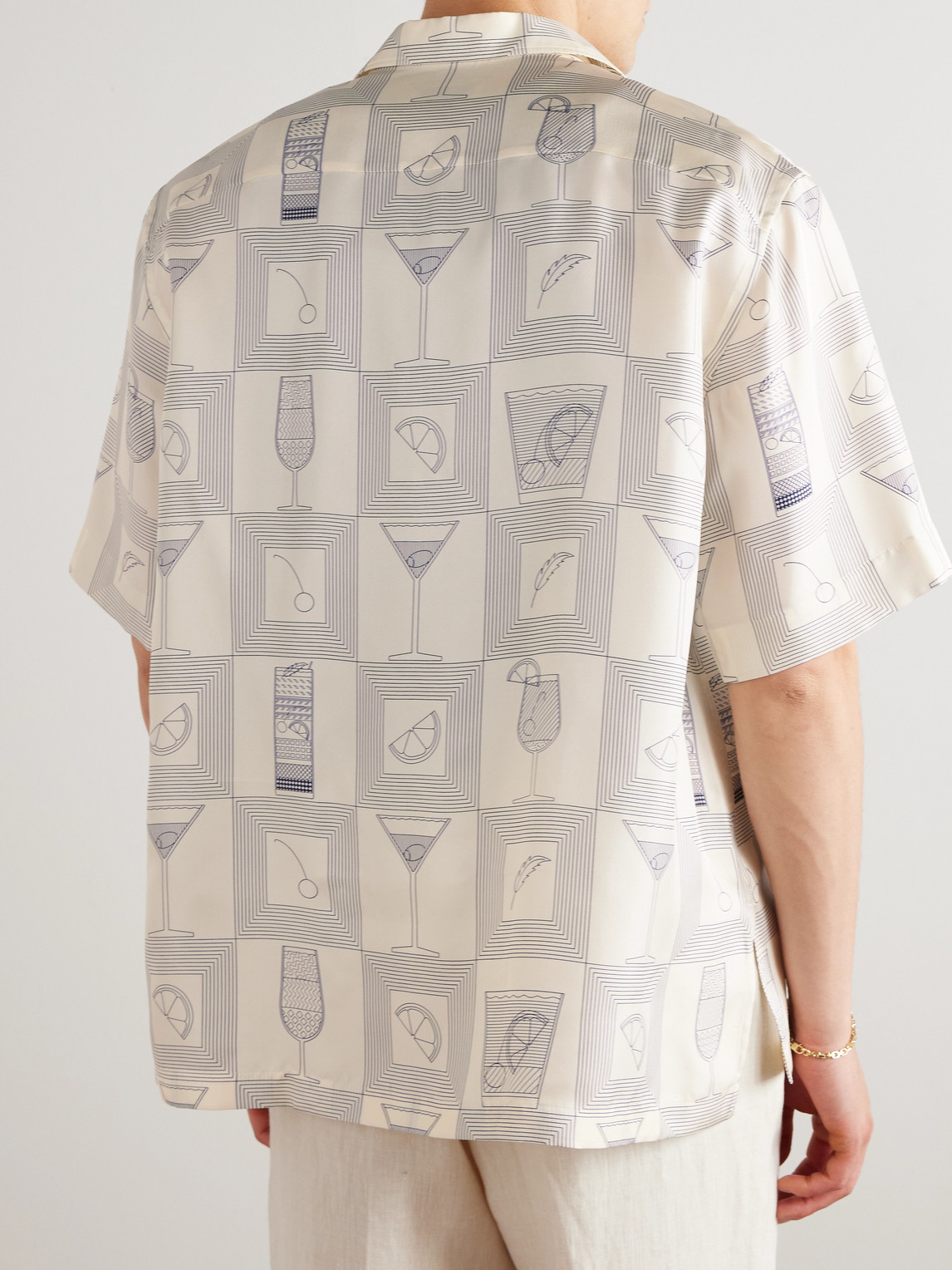 Loro Piana Aperitivo Federico Camp-collar Printed Silk-twill Shirt