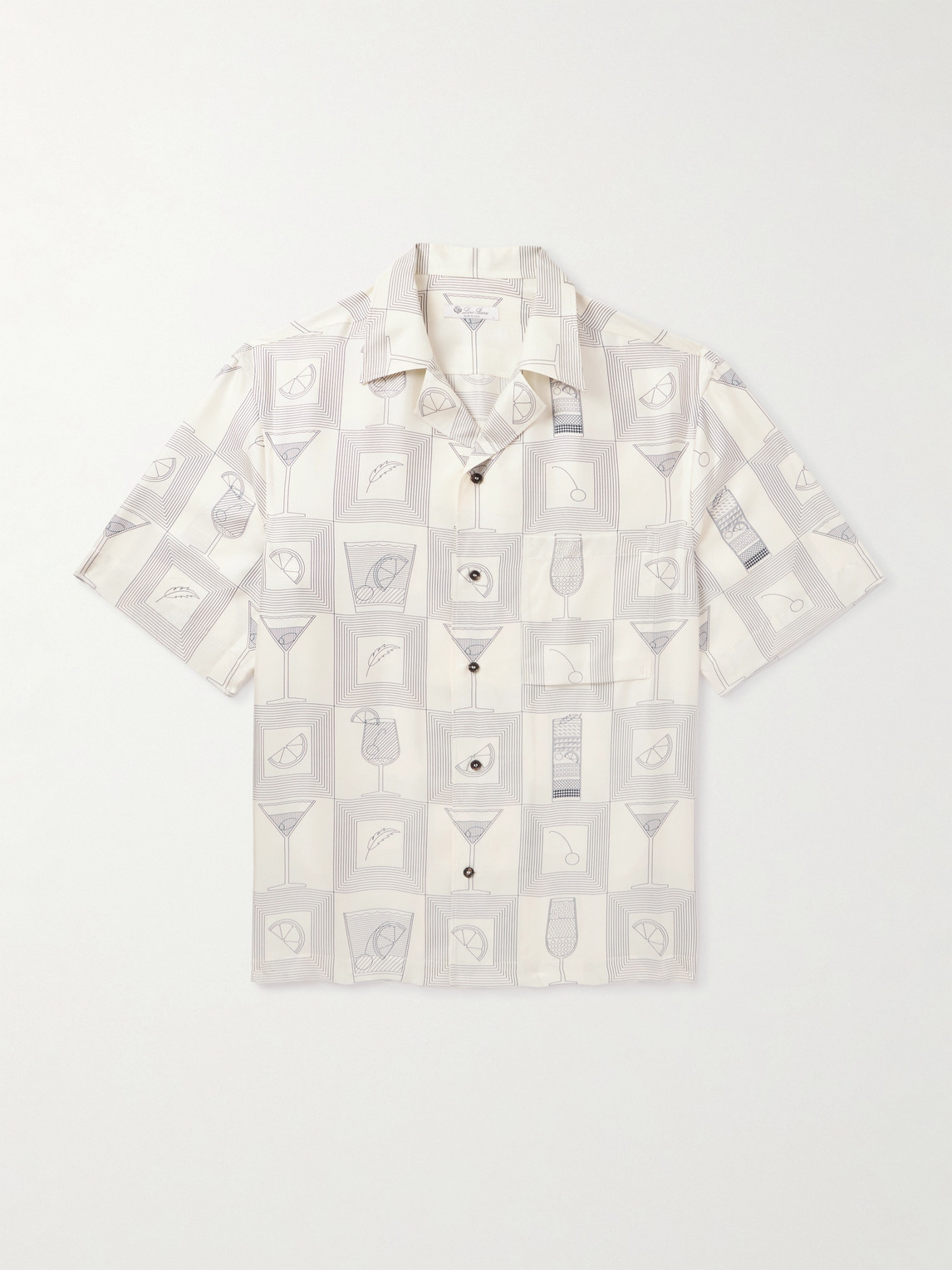 Loro Piana Aperitivo Federico Camp-Collar Printed Silk-Twill Shirt - Men