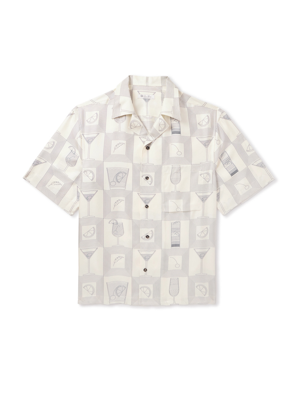 Loro Piana Aperitivo Federico Camp-collar Printed Silk-twill Shirt