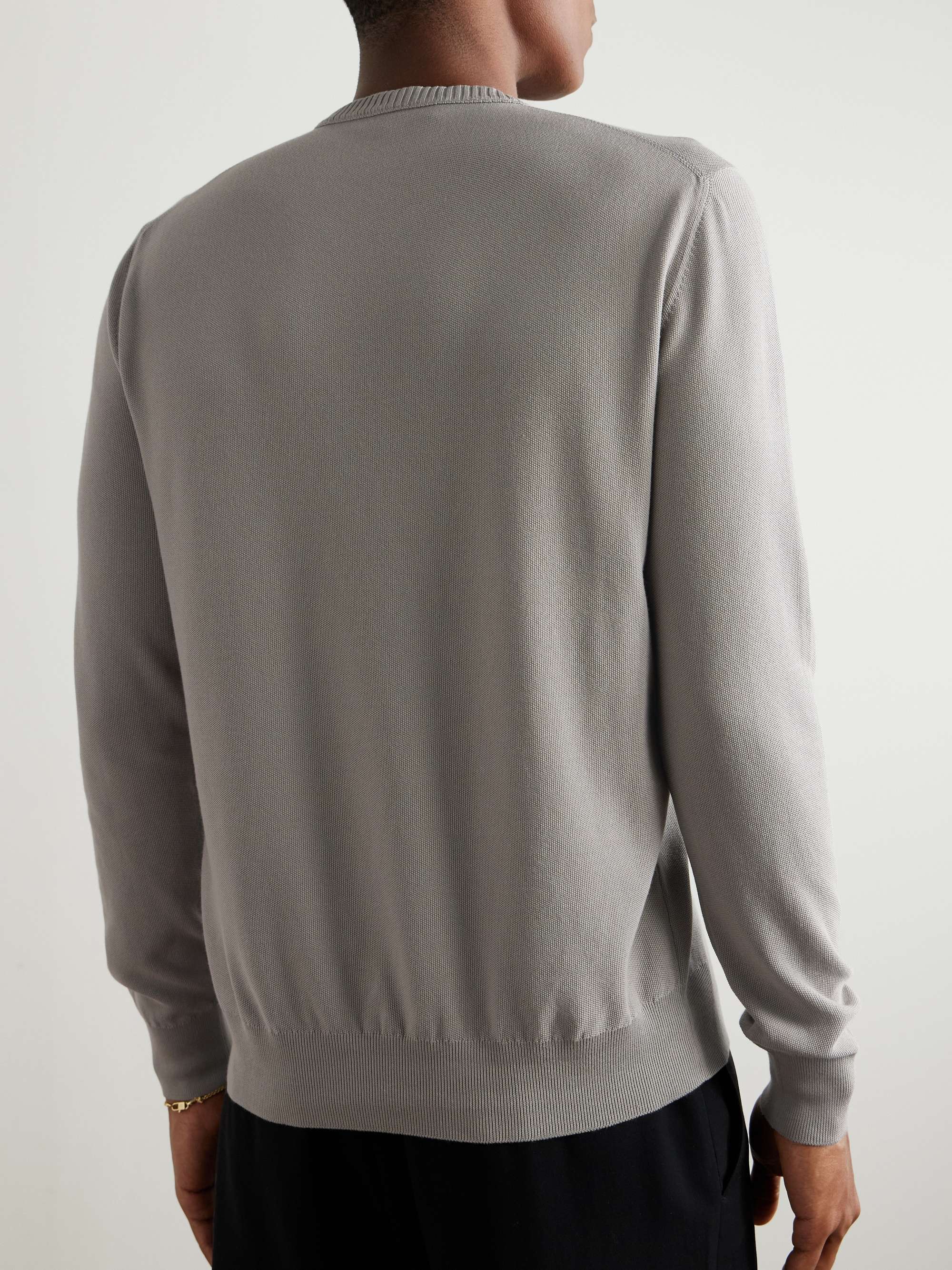 LORO PIANA Cotton and Silk-Blend Piqué Sweater