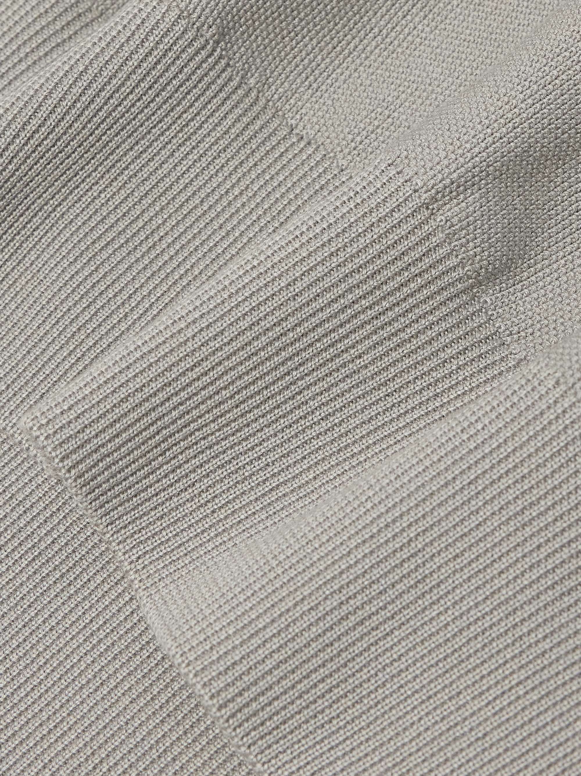LORO PIANA Cotton and Silk-Blend Piqué Sweater