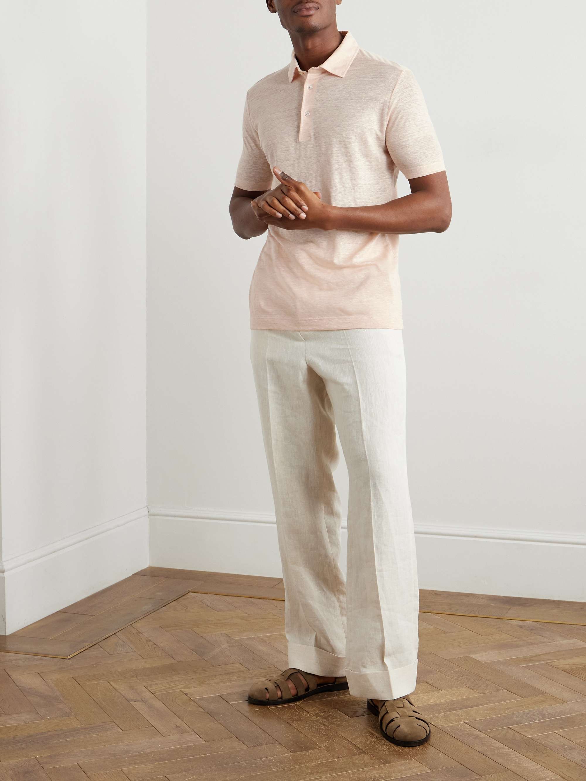 LORO PIANA Linen-Jersey Polo Shirt
