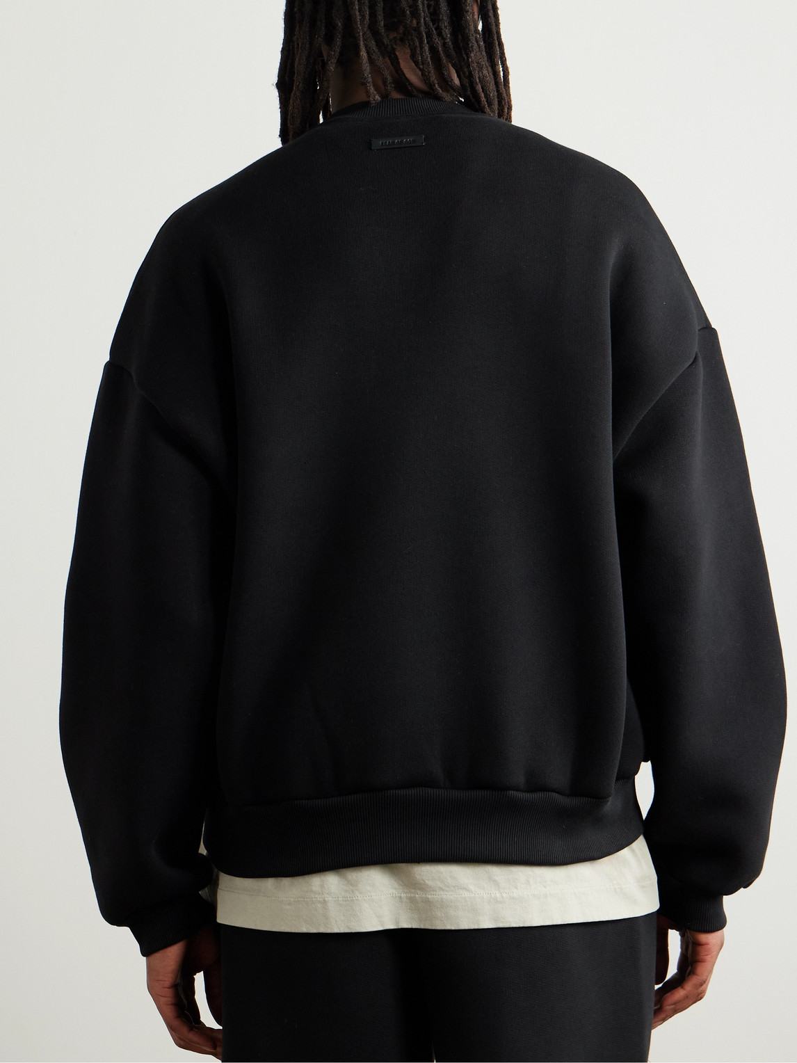 Fear Of God Eternal Oversized Logo-embossed Cotton-blend Jersey Sweatshirt In Black