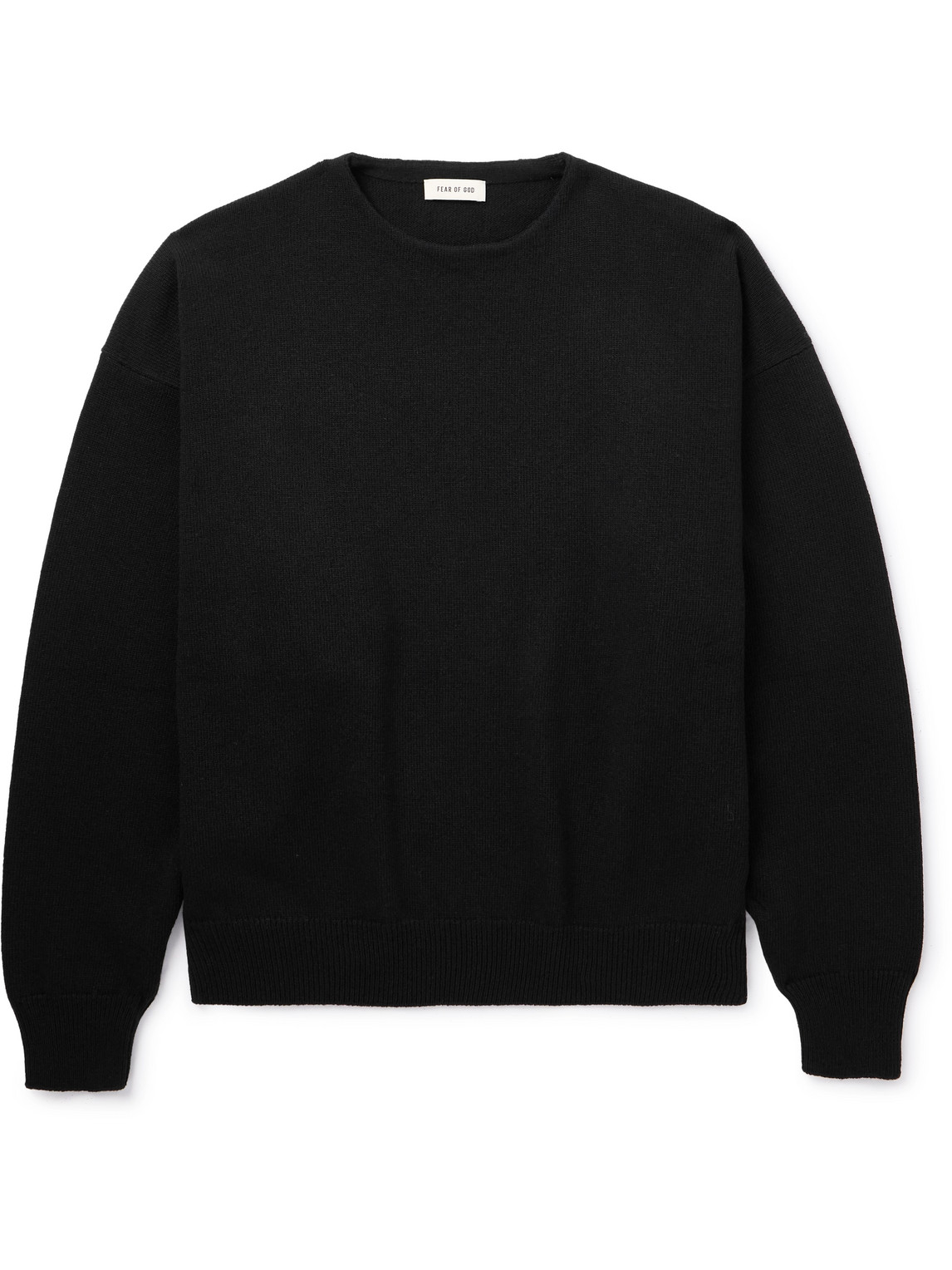 Fear Of God Logo-appliquéd Wool Sweater In Black