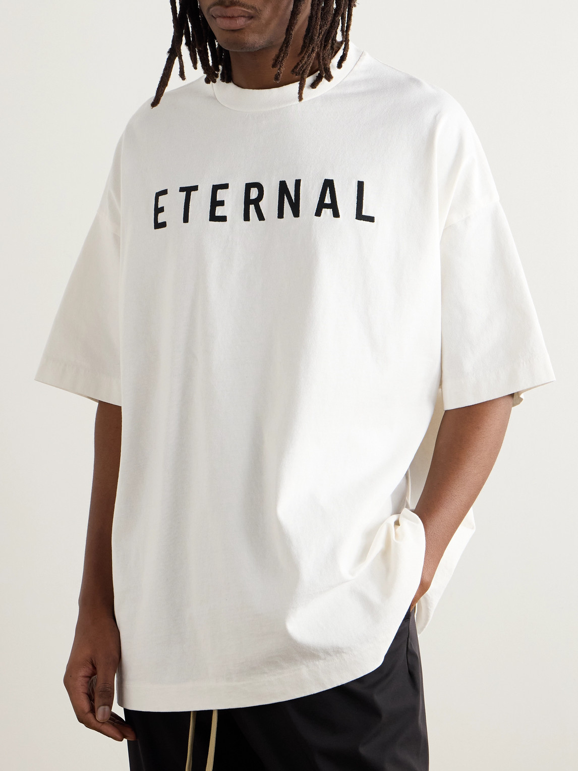 Fear Of God Eternal Oversized Logo-detailed Cotton-jersey T-shirt In White