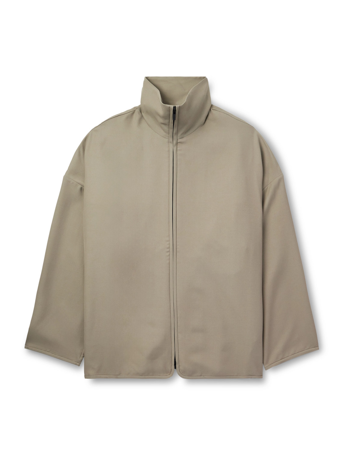 High Neck Logo-Appliquéd Wool-Blend Jacket