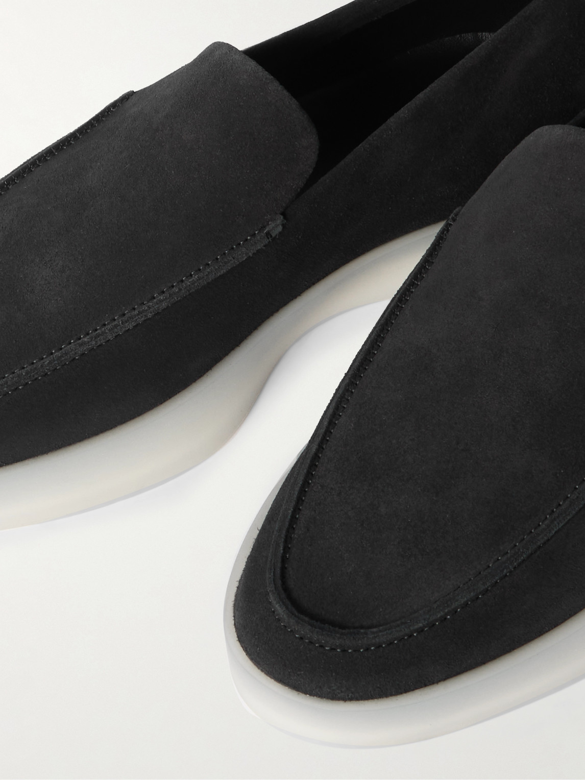 Fear Of God Suede Loafers With Rubber Sole And Round Toe In Black