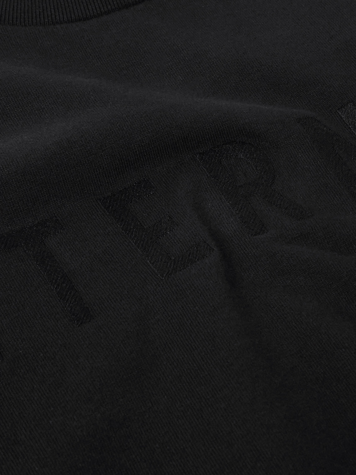 Fear Of God Eternal Black Crewneck T-shirt With Tonal Embroidery On The Front And Logo Patch On The Rear In Cott In Black