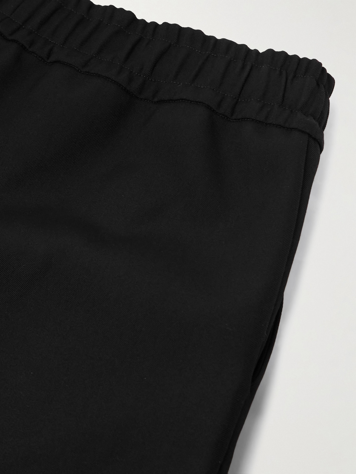 Shop Fear Of God Wide-leg Pleated Wool And Cotton-blend Twill Drawstring Trousers In Black