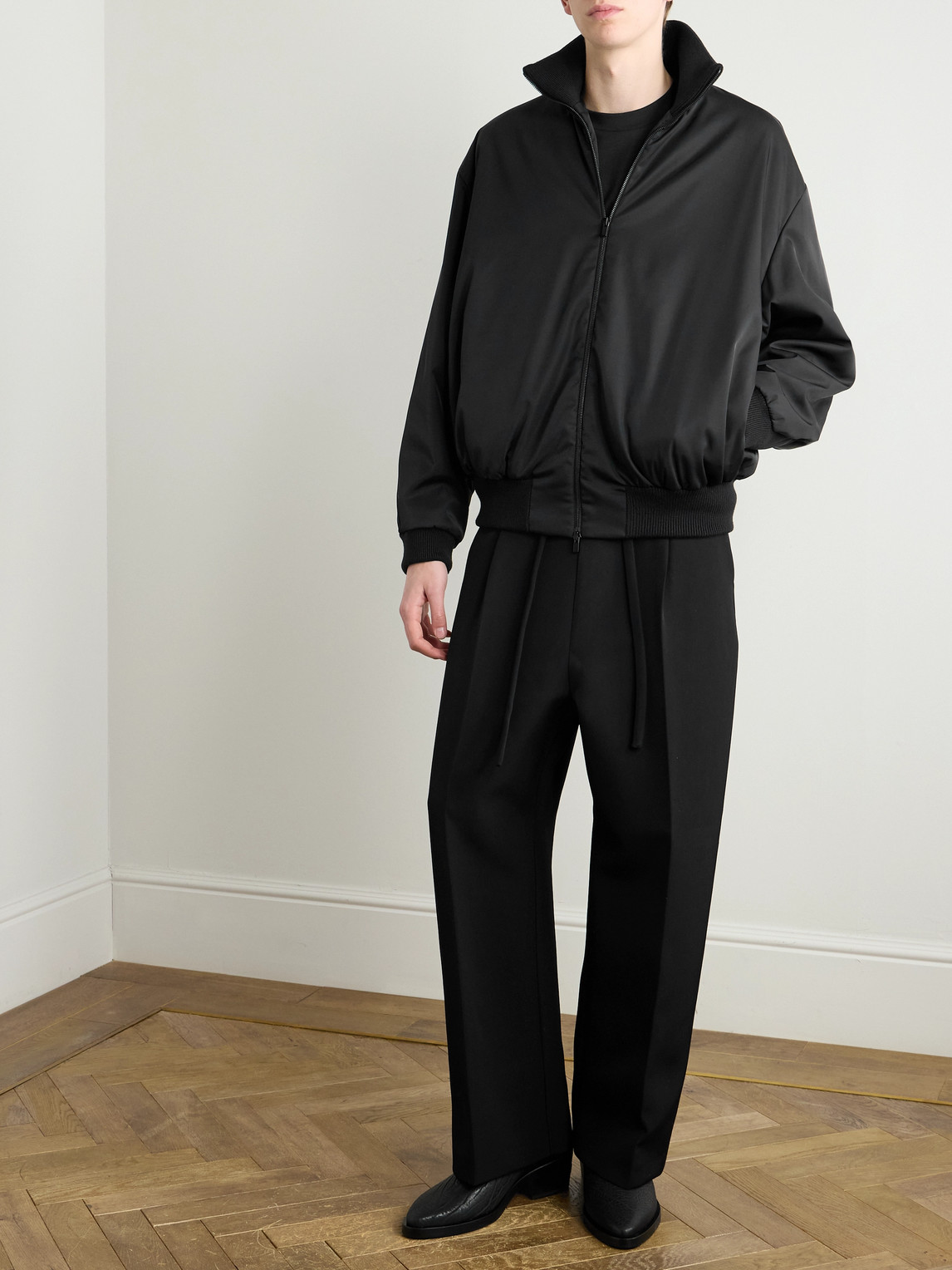 FEAR OF GOD WIDE-LEG PLEATED WOOL AND COTTON-BLEND TWILL DRAWSTRING TROUSERS