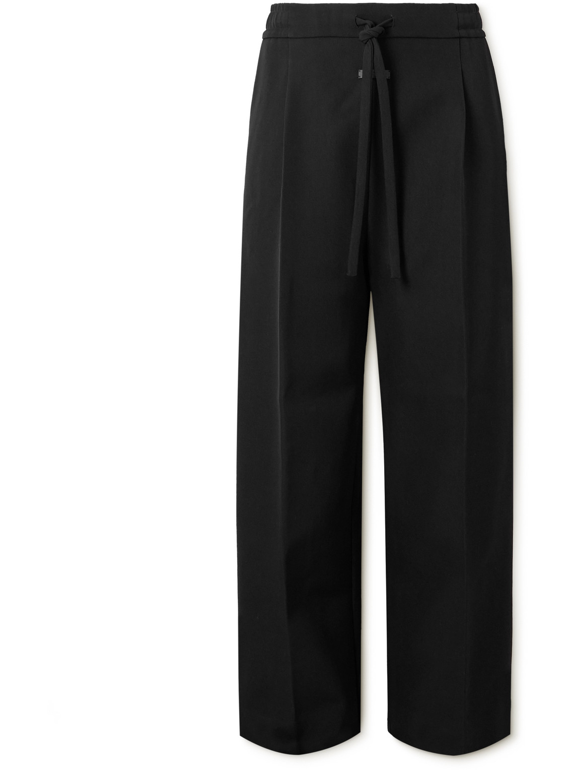 FEAR OF GOD WIDE-LEG PLEATED WOOL AND COTTON-BLEND TWILL DRAWSTRING TROUSERS