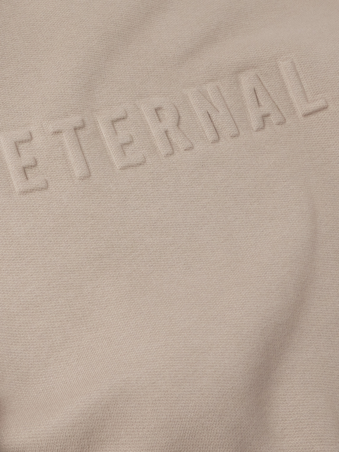 Fear Of God Eternal Beige Crewneck T-shirt With Dropped Shoulders And Tonal Embroidery On The Front In Cotton Bl In Brown