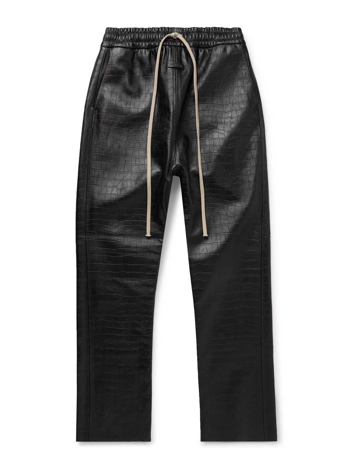 Forum Straight-Leg Croc-Effect Leather Drawstring Trousers