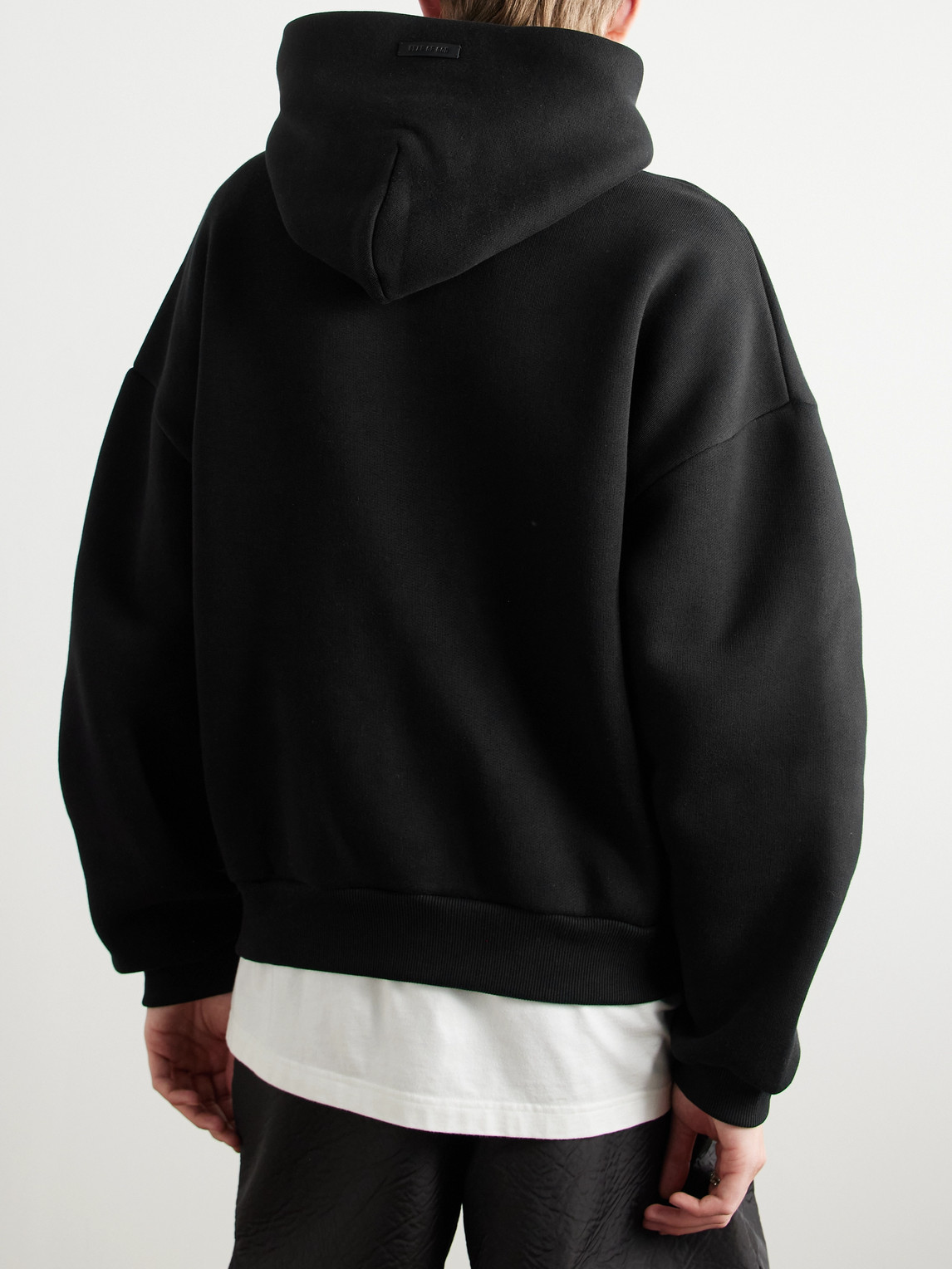 Fear Of God Eternal Black Hoodie With Logo Patch On The Hood And Embroidery On The Front In Cotton Blend Man In Black