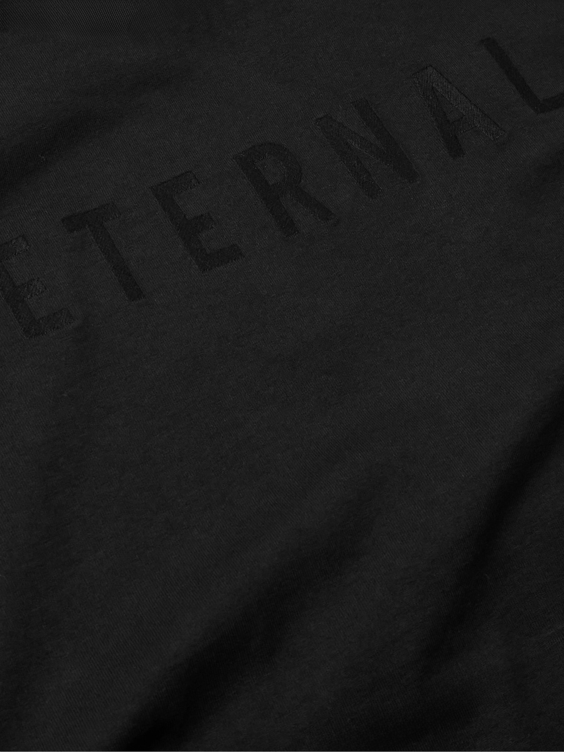 Fear Of God Eternal Black Hoodie With Logo Patch On The Hood And Embroidery On The Front In Cotton Blend Man In Black