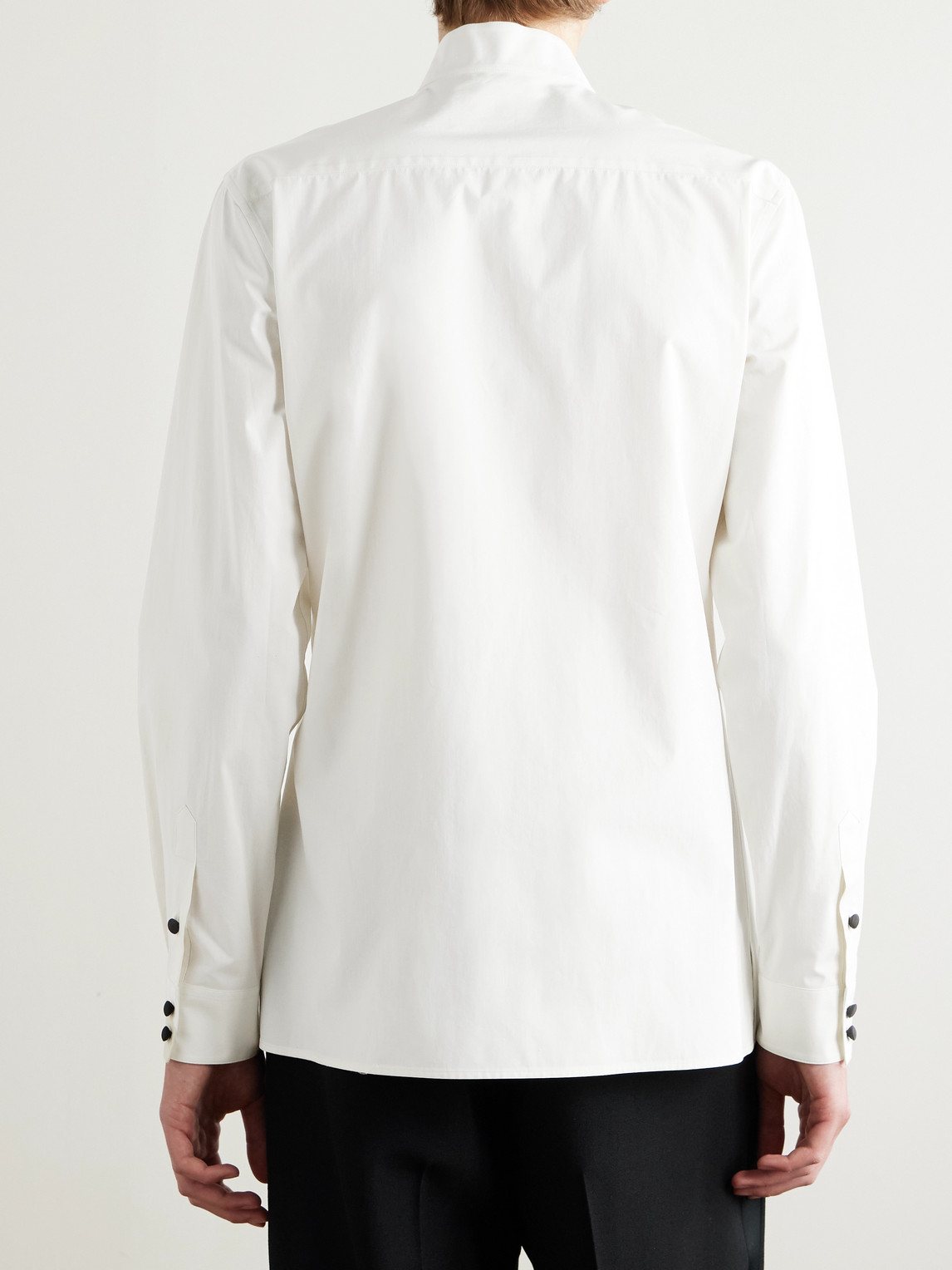 Valentino Shantung Shirt With Decorative Disc Buttons In Neutrals