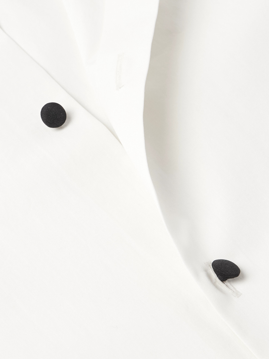 Valentino Shantung Shirt With Decorative Disc Buttons In Neutrals
