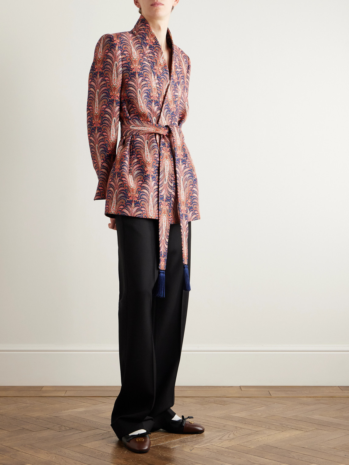 Valentino Belted Hemp Jacket In Pink