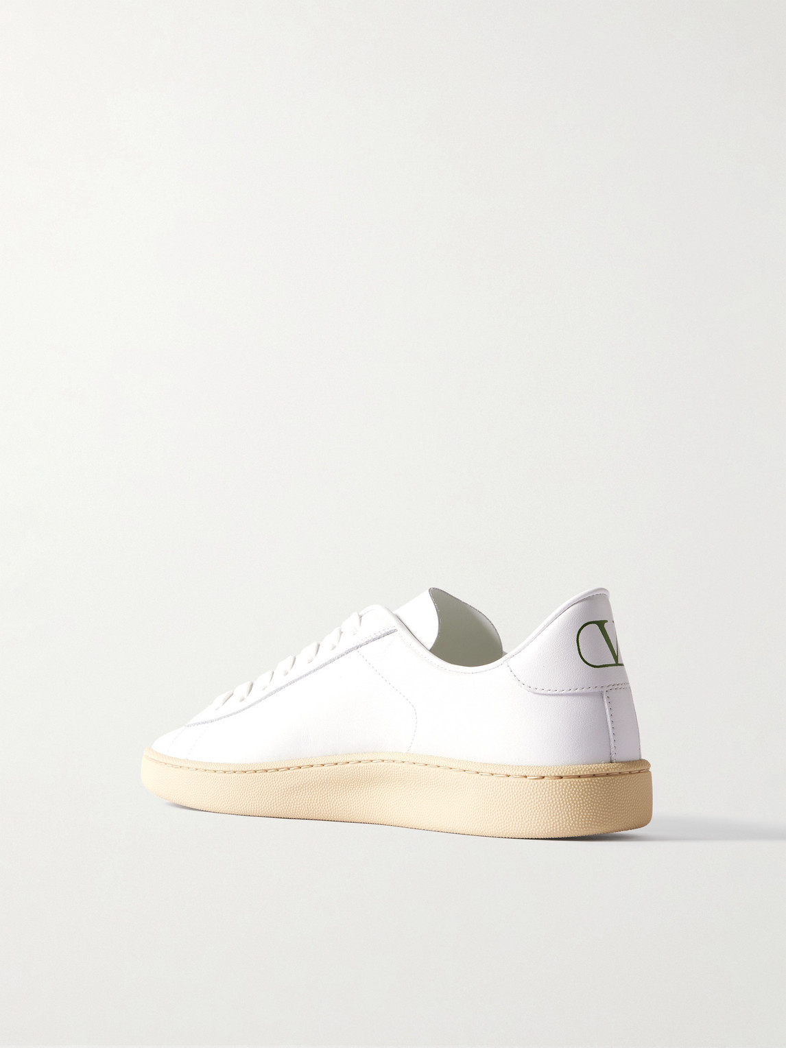Valentino Royco Low-top Leather Sneakers With Italian Sizing In White