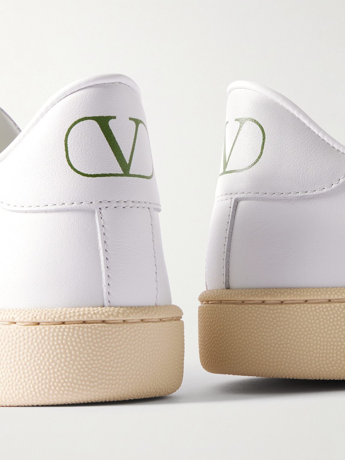 Valentino Royco Low-top Leather Sneakers With Italian Sizing In White