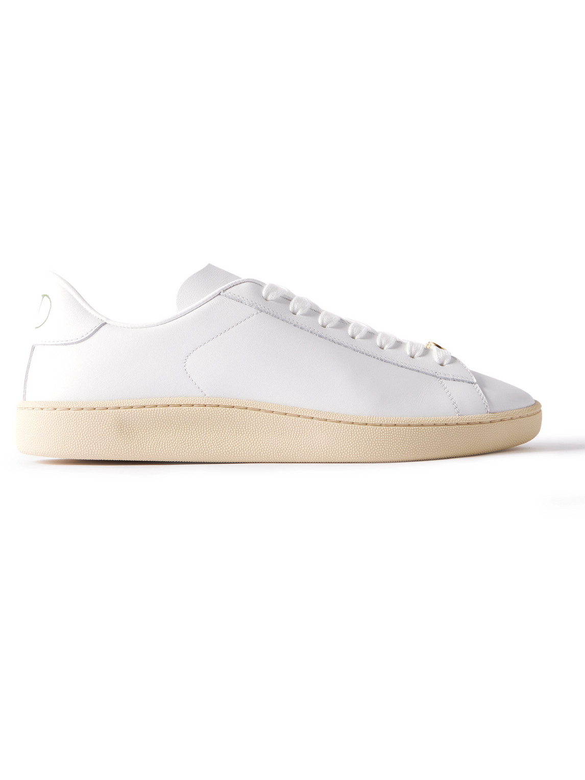 Valentino Royco Low-top Leather Sneakers With Italian Sizing In White
