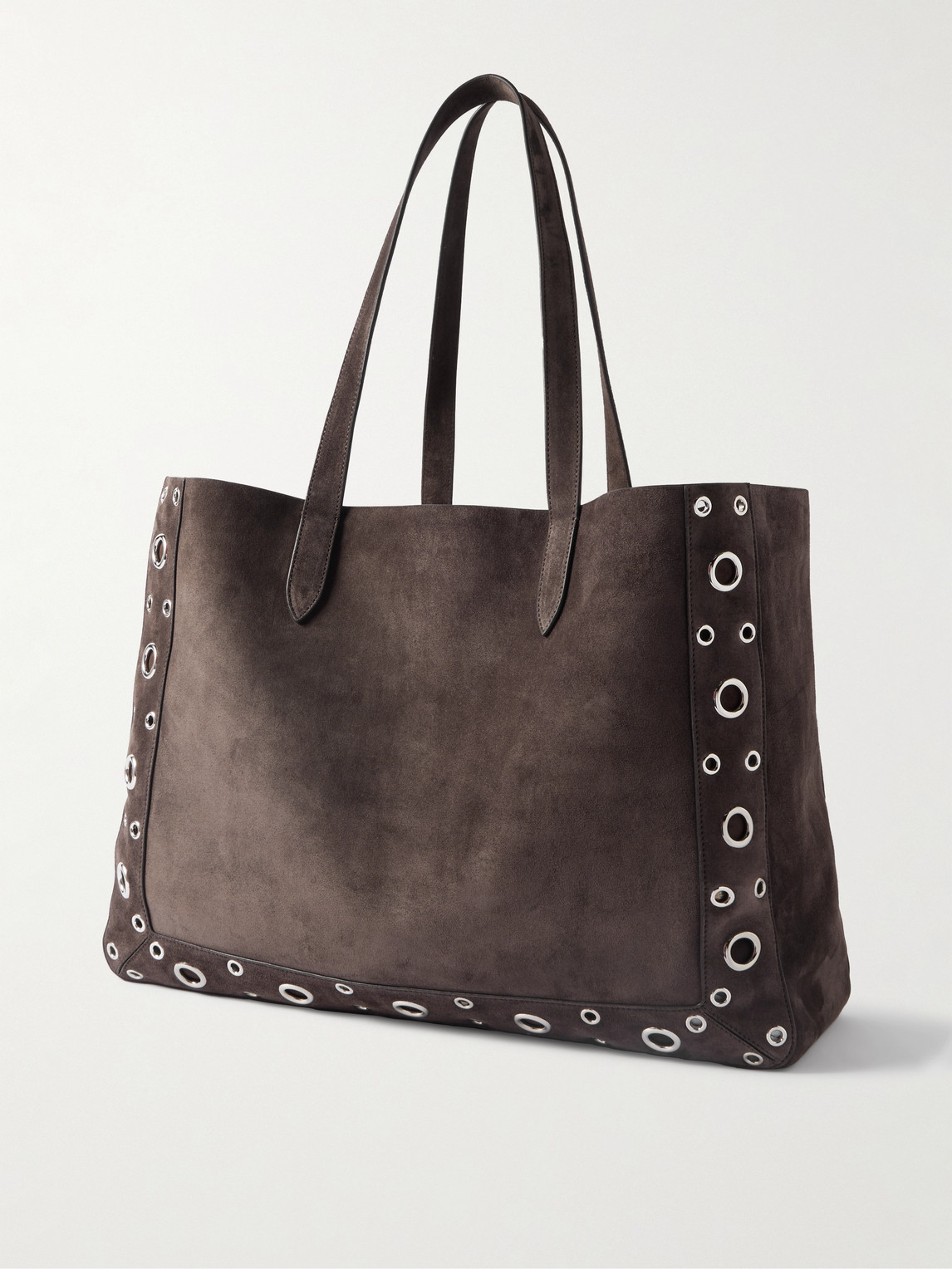 Valentino Nellcôte Embellished Suede Tote Bag In Brown