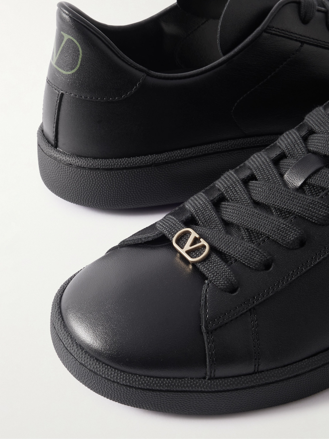 Valentino Low Top Rubber Sole Sneakers In Black