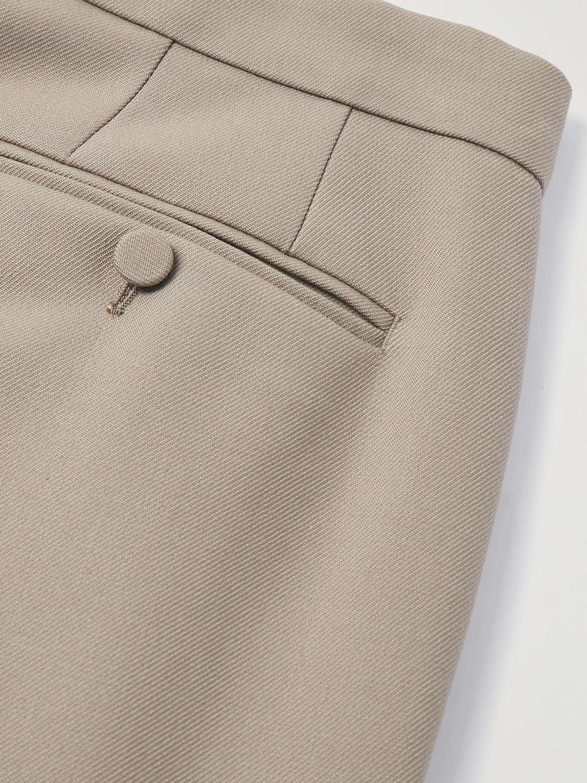 VALENTINO GARAVANI Wide-Leg Pleated Wool-Gabardine Trousers VALENTINO GARAVANI Wide-Leg Pleated Wool-Gabardine Trousers