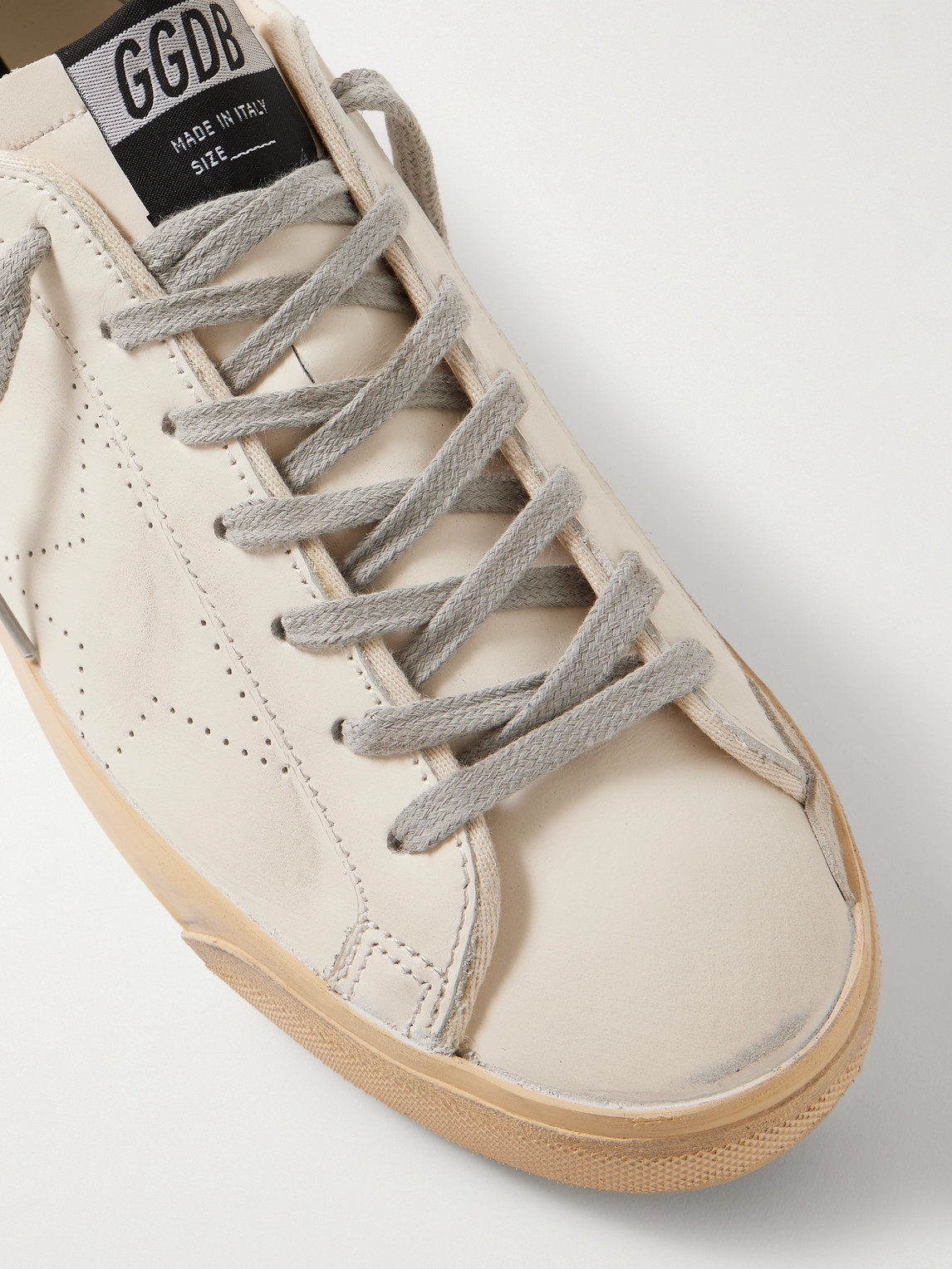 Golden Goose Super Star Leather Upper Toe And Tongue Suede Heel Sneakers Grey In Neutral