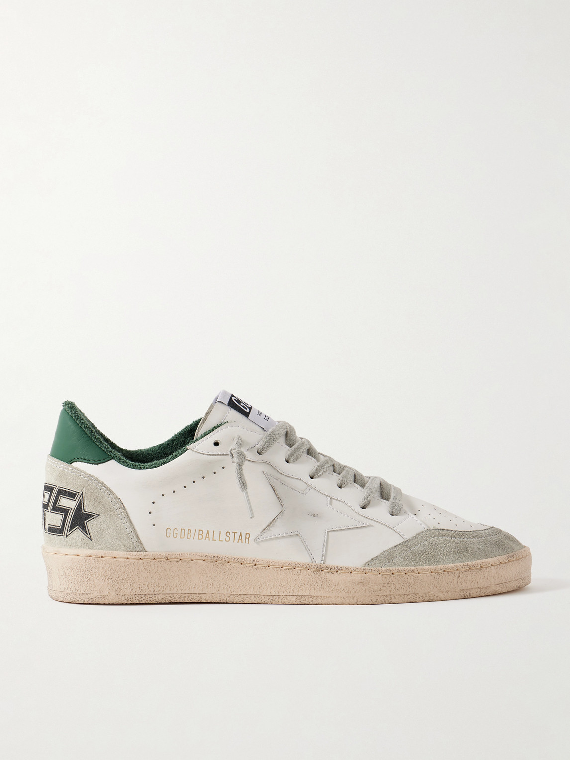 Golden Goose Ball Star Distressed Suede-Trimmed Leather Sneakers - Men