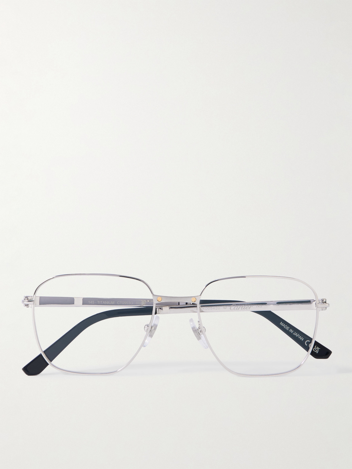 Cartier Eyewear Santos de Cartier D-Frame Silver-Tone Titanium Optical Glasses - Men