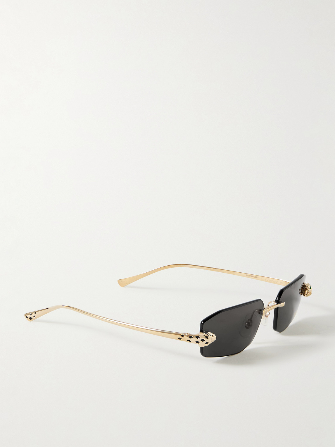 Cartier Panthère De Rimless Rectangle-frame Gold-tone Sunglasses