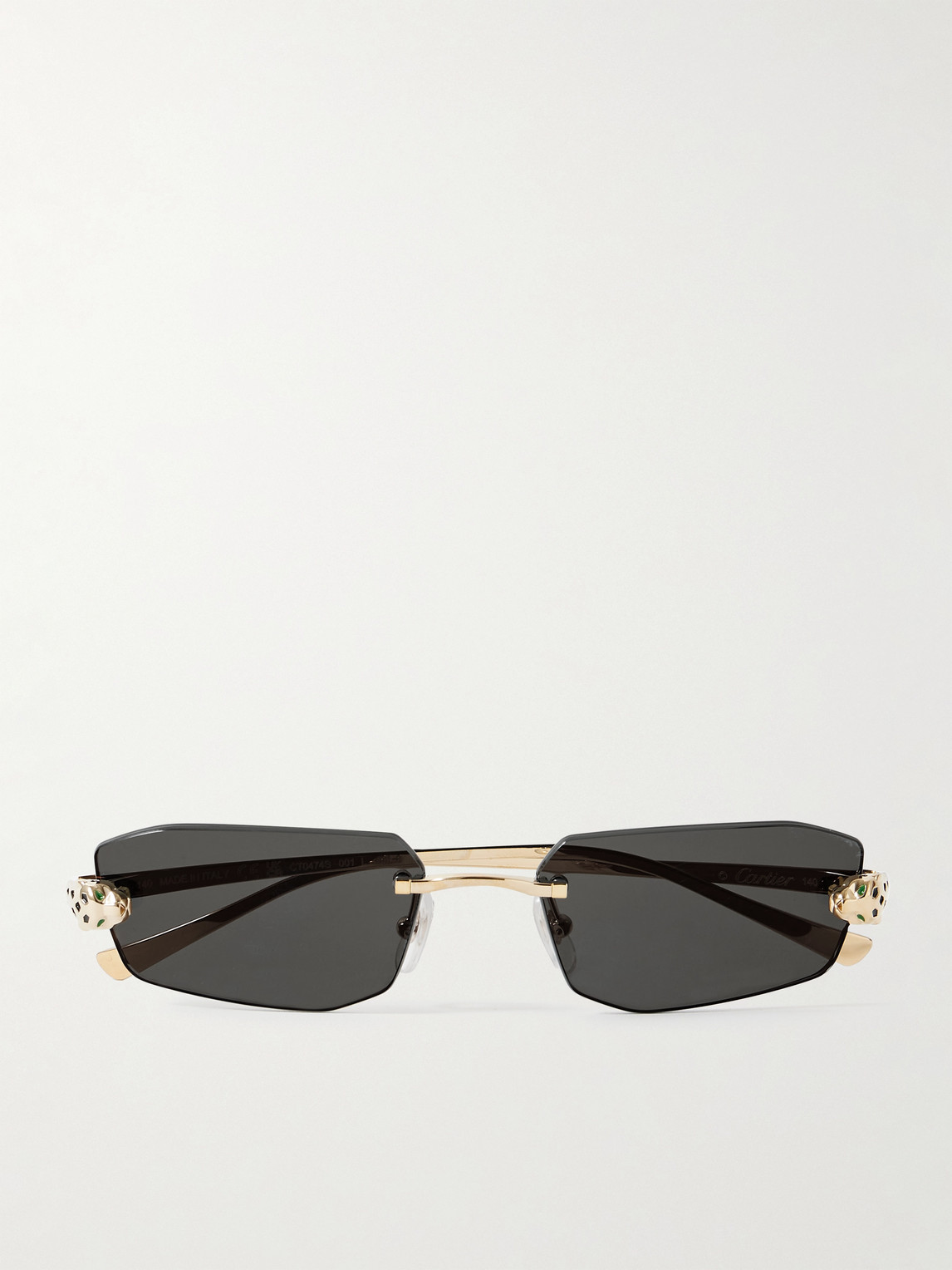 Cartier Eyewear Panthère de Cartier Rimless Rectangle-Frame Gold-Tone Sunglasses - Men