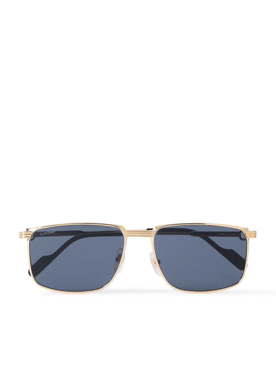 Cartier Première De  Rectangular-frame Gold-tone Sunglasses In Blue