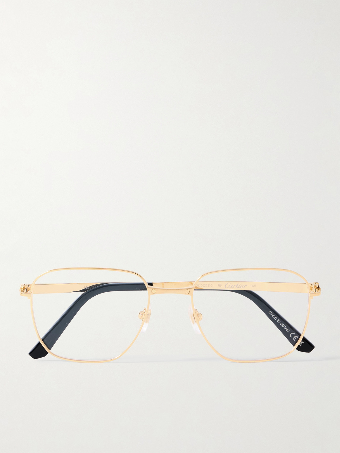 Cartier Eyewear Santos de Cartier D-Frame Gold-Tone Titanium Optical Glasses - Men