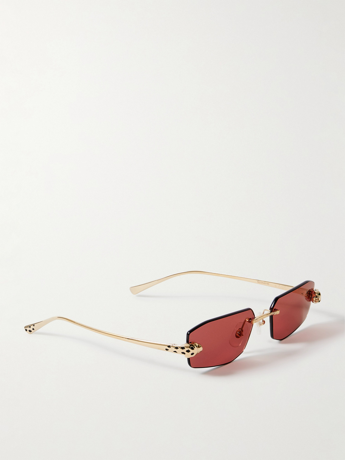 Cartier Panthère De Rimless Rectangle-frame Gold-tone Sunglasses