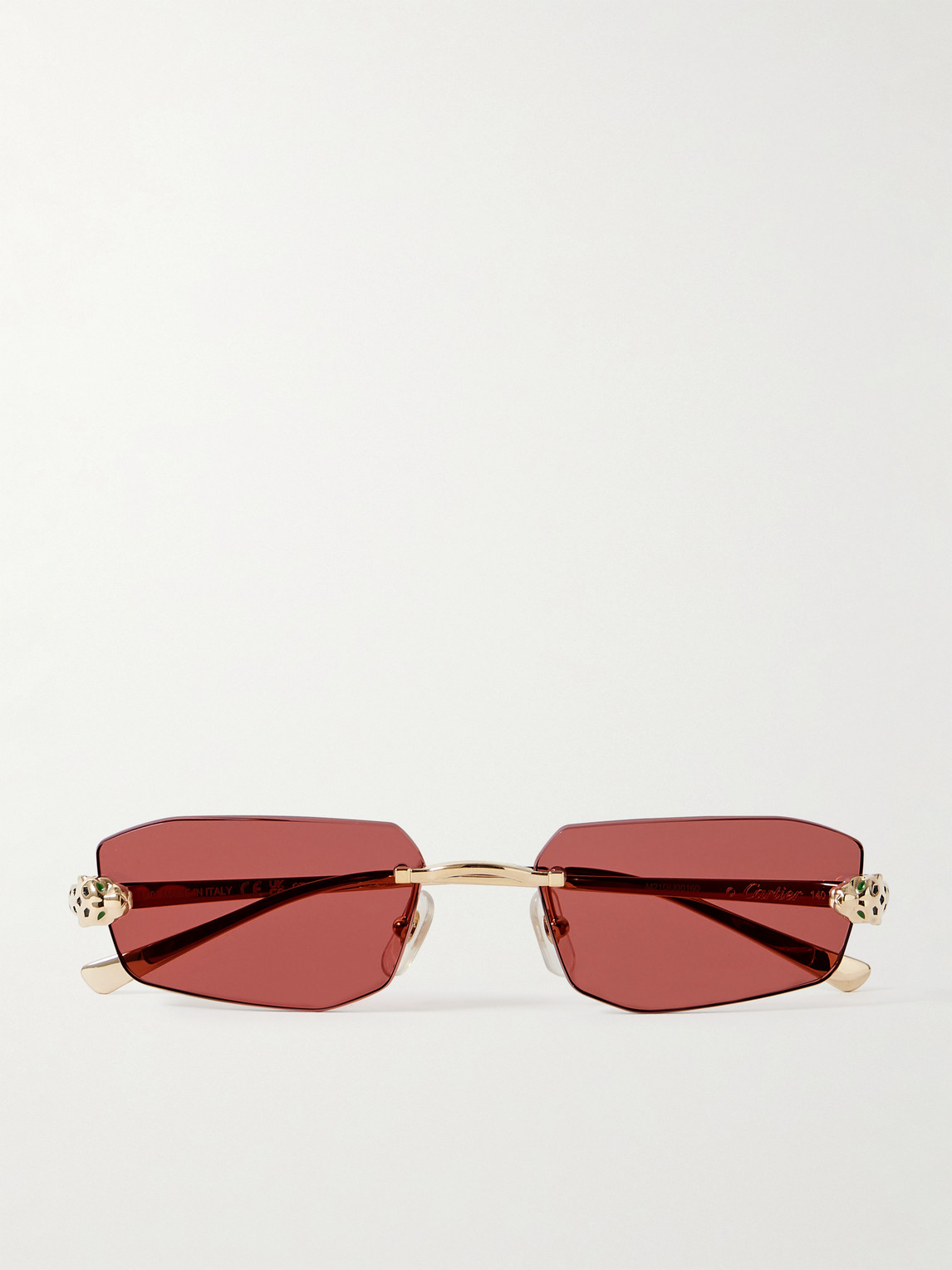 Cartier Eyewear Panthère de Cartier Rimless Rectangle-Frame Gold-Tone Sunglasses - Men